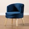 Baxton Studio Baptiste Glam and Luxe Navy Blue Velvet Fabric and Gold Finished Wood Accent Chair 175-11234-Zoro - alternate 8